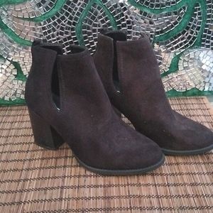 Soda Black Suede Heeled Boots Size 7 1/2